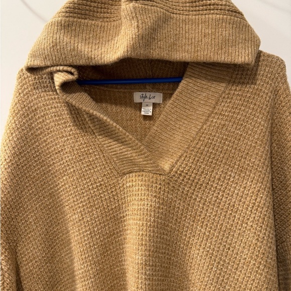 2XL Style & Co OVERSIZED Tan V-Neck Sweater Cozy Knit - Picture 4 of 7